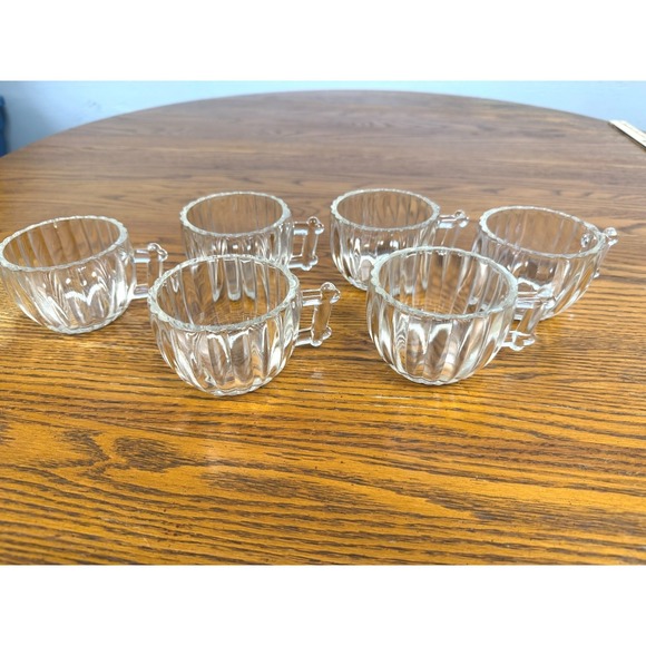 Jeannette Other - Jeannette Glass NATIONAL CLEAR 2 ⅜" Ribbed Punch Cups Viintage